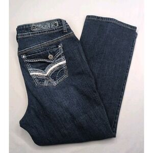 Hydraulic Women's 20P Bailey Slim Boot Jeans Dark Wash Thick Stitch Bootcut Y2K
